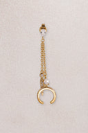 Gold Crystal stone detailed and dangling 925 sterling silver earrings 42