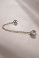 Silver 925 sterling silver chain and crystal stone detailed cartilage earrings 46