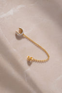 Gold 925 sterling silver chain and crystal stone detailed cartilage earrings 46