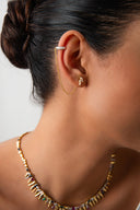 Gold 925 sterling silver chain and crystal stone detailed cartilage earrings 46