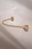 Gold 925 sterling silver chain and crystal stone detailed cartilage earrings 46