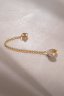 Gold 925 sterling silver chain and crystal stone detailed cartilage earrings 46