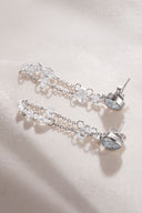 Silver Pear and crystal stone detailed 925 sterling silver earrings 59