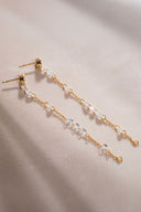 Gold Pear and crystal stone detailed 925 sterling silver earrings 59