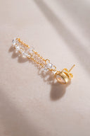 Gold Pear and crystal stone detailed 925 sterling silver earrings 59