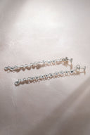 Silver Long sparkling and crystal stone detailed 925 sterling silver earrings 60