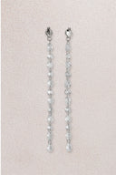 Silver Long sparkling and crystal stone detailed 925 sterling silver earrings 60