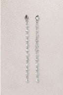 Silver Long sparkling and crystal stone detailed 925 sterling silver earrings 60