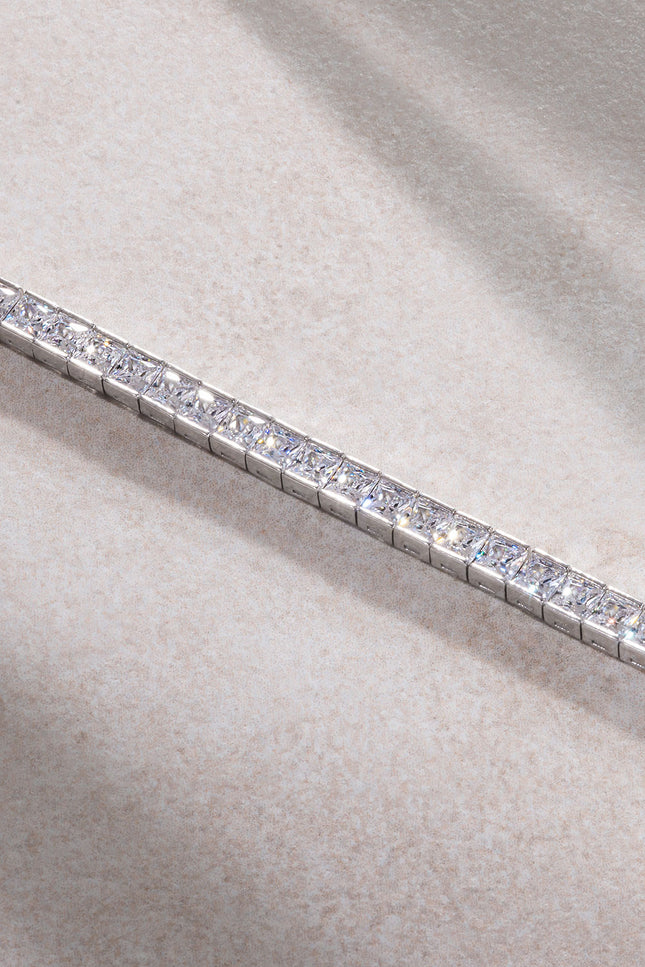 Silver Crystal stone detailed 925 sterling silver tennis bracelet 64