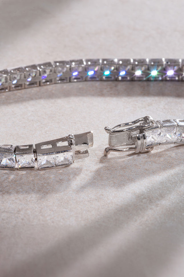 Silver Crystal stone detailed 925 sterling silver tennis bracelet 64