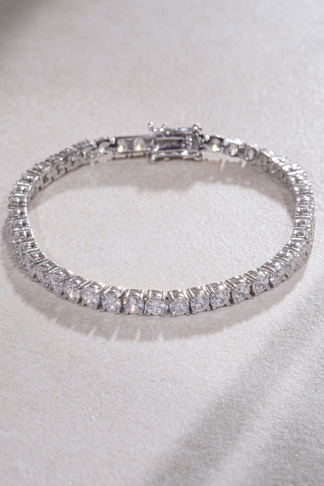 Silver Crystal stone detailed 925 sterling silver tennis bracelet 68