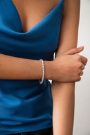 Silver Crystal stone detailed 925 sterling silver tennis bracelet 69