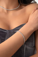 Silver Crystal stone detailed 925 sterling silver tennis bracelet 74