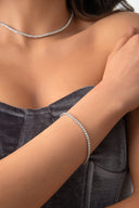 Silver Crystal stone detailed 925 sterling silver tennis bracelet 74