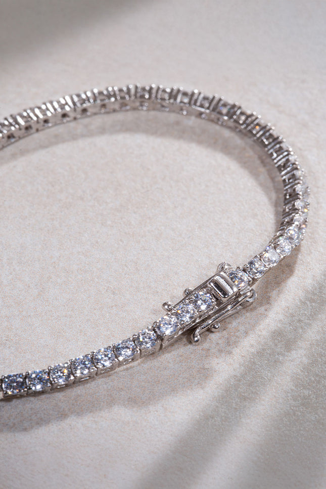 Silver Crystal stone detailed 925 sterling silver tennis bracelet 74