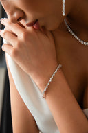 Silver Crystal stone detailed 925 sterling silver tennis bracelet 78