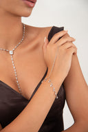 Silver Elegant chain and 925 sterling silver shahmaran with crystal stone details on the wrist parts 103