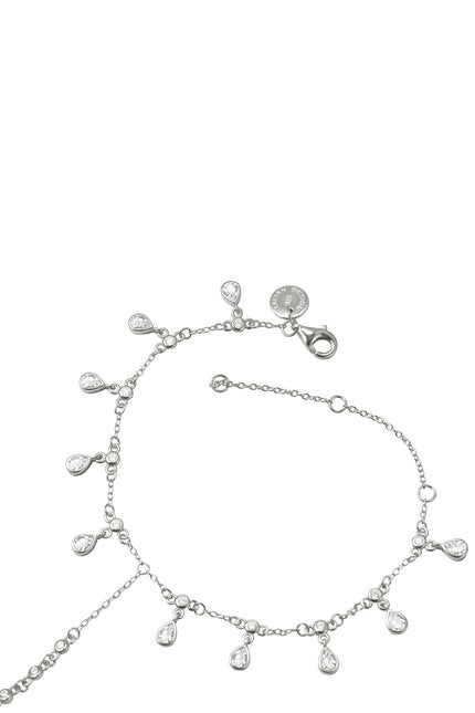 Silver Elegant chain and 925 sterling silver shahmaran with crystal stone details on the wrist parts 103