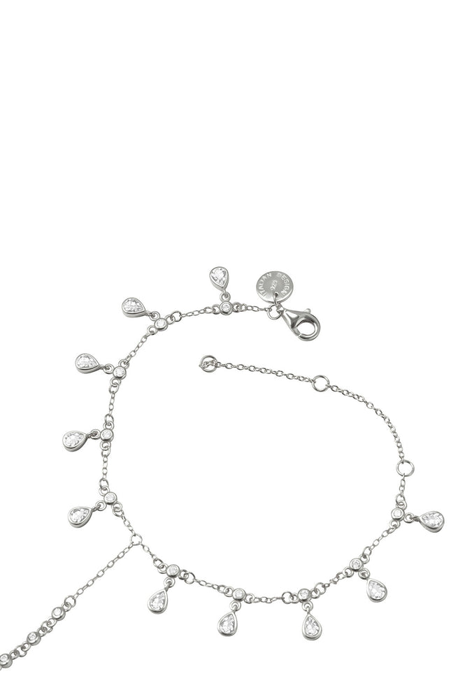 Silver Elegant chain and 925 sterling silver shahmaran with crystal stone details on the wrist parts 103