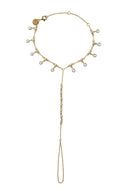 Gold Elegant chain and 925 sterling silver shahmaran with crystal stone details on the wrist parts 103