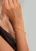 Gold Elegant chain and 925 sterling silver shahmaran with crystal stone details on the wrist parts 103
