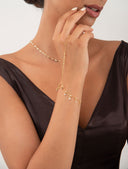 Gold Elegant chain and 925 sterling silver shahmaran with crystal stone details on the wrist parts 103