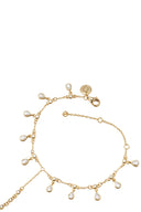 Gold Elegant chain and 925 sterling silver shahmaran with crystal stone details on the wrist parts 103