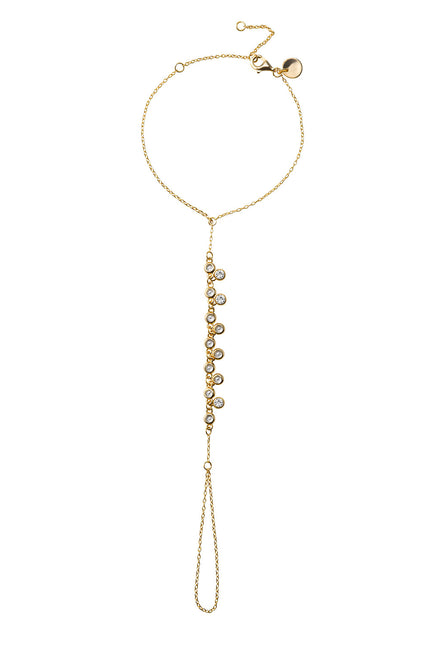 Gold 925 sterling silver shahmaran with dangling round crystal stone detail 104