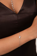 Silver 925 sterling silver bracelet with stone detail and delicate chain design 113