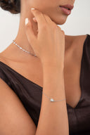 Silver 925 sterling silver bracelet with stone detail and delicate chain design 113