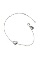 Silver 925 sterling silver bracelet with stone detail and delicate chain design 113