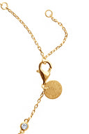 Gold 925 sterling silver bracelet with stone detail and delicate chain design 113