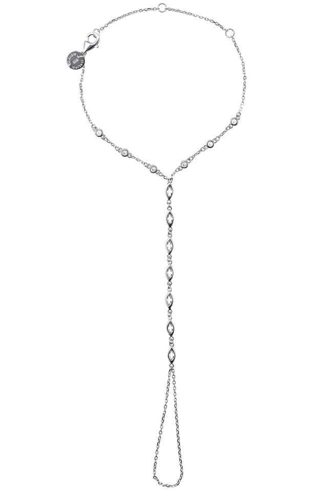 Silver 925 sterling silver shahmaran designed with minimal crystal stones 114