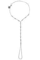 Silver 925 sterling silver shahmaran designed with minimal crystal stones 114