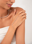 Silver 925 sterling silver shahmaran designed with minimal crystal stones 114