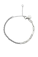 Silver 925 sterling silver bracelet with two different chain designs 115