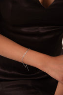 Silver 925 sterling silver bracelet with two different chain designs 115