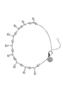 Silver 925 sterling silver bracelet with dangling and teardrop-shaped crystal stone details 120