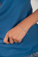 Silver 925 sterling silver bracelet with dangling and teardrop-shaped crystal stone details 120