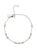 Silver 925 sterling silver bracelet with crystal stone arrangement and delicate chain detail 121