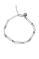 Silver Rectangular link detailed 925 sterling silver bracelet 125