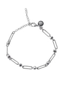 Silver Rectangular link detailed 925 sterling silver bracelet 125