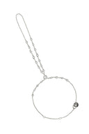 Silver 925 sterling silver slave bracelet with crystal stone details 127