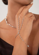 Silver 925 sterling silver slave bracelet with crystal stone details 127