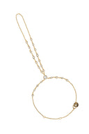 Gold 925 sterling silver slave bracelet with crystal stone details 127