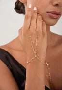 Gold 925 sterling silver slave bracelet with crystal stone details 127