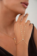 Gold 925 sterling silver slave bracelet with crystal stone details 127