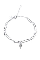 Silver 925 sterling silver bracelet with mixed chain and charm detail 144