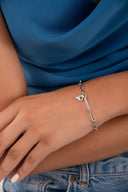 Silver 925 sterling silver bracelet with mixed chain and charm detail 144