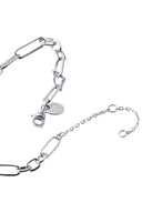 Silver 925 sterling silver bracelet with mixed chain and charm detail 144